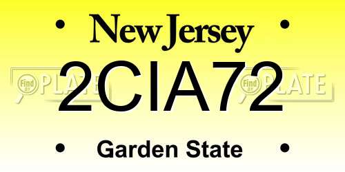 2CIA72 New Jersey License Plate