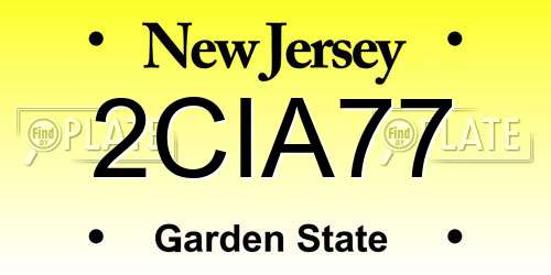 2CIA77 New Jersey License Plate