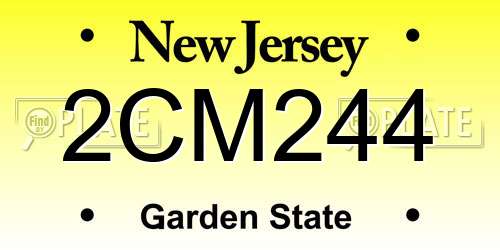 2CM244 New Jersey License Plate