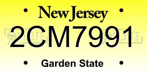 2CM7991 New Jersey License Plate