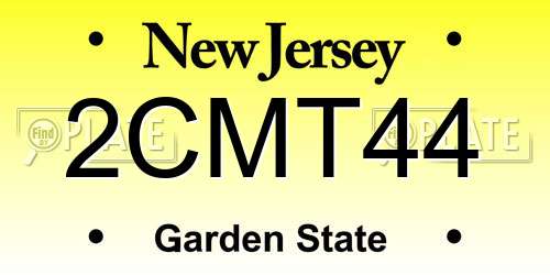 2CMT44 New Jersey License Plate