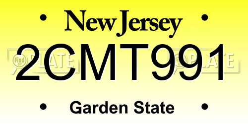 2CMT991 New Jersey License Plate