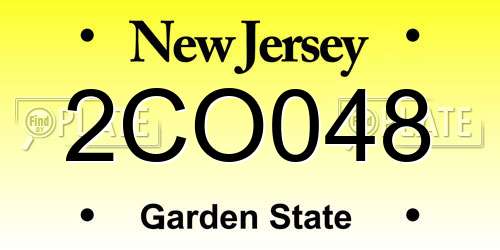 2CO048 New Jersey License Plate