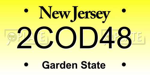 2COD48 New Jersey License Plate