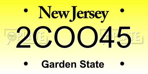 2COO45 New Jersey License Plate
