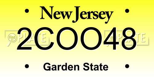2COO48 New Jersey License Plate