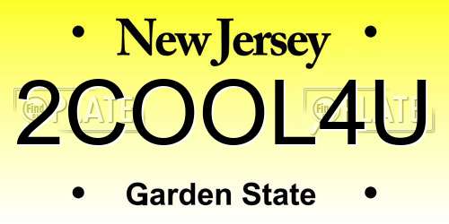 2COOL4U New Jersey License Plate