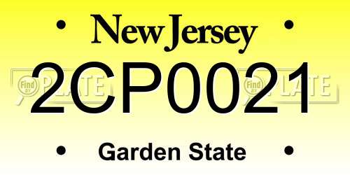 2CP0021 New Jersey License Plate