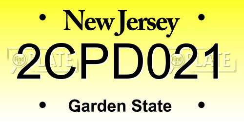 2CPD021 New Jersey License Plate