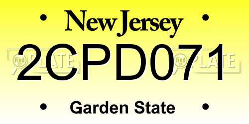 2CPD071 New Jersey License Plate