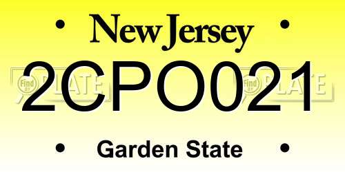2CPO021 New Jersey License Plate