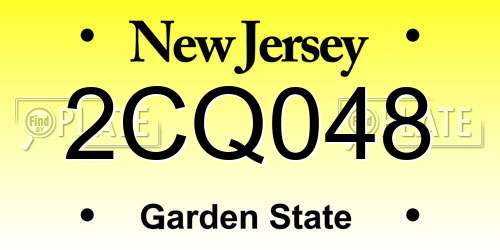 2CQ048 New Jersey License Plate