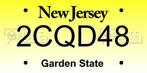 2CQD48 New Jersey License Plate