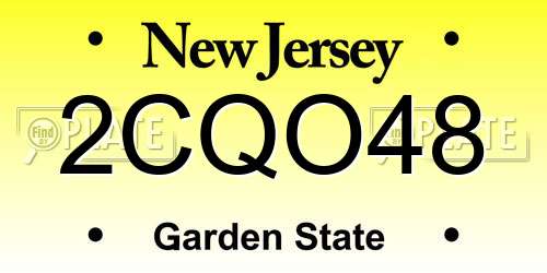 2CQO48 New Jersey License Plate