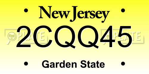 2CQQ45 New Jersey License Plate