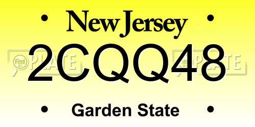 2CQQ48 New Jersey License Plate