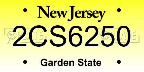 2CS6250 New Jersey License Plate