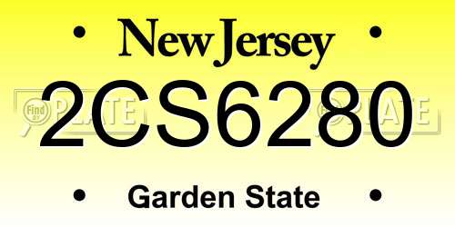 2CS6280 New Jersey License Plate