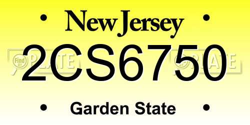2CS6750 New Jersey License Plate