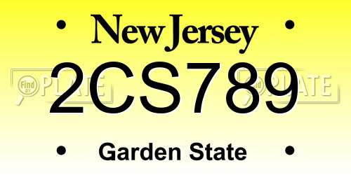 2CS789 New Jersey License Plate