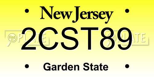 2CST89 New Jersey License Plate