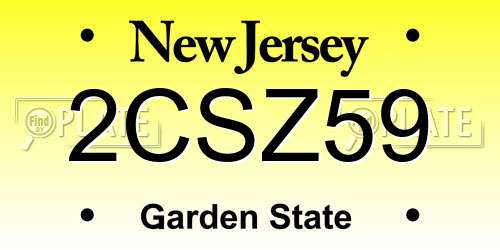 2CSZ59 New Jersey License Plate