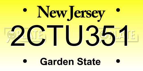 2CTU351 New Jersey License Plate