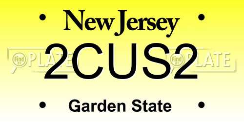 2CUS2 New Jersey License Plate