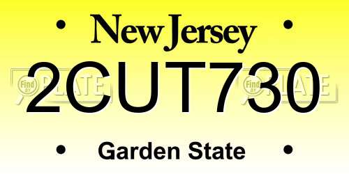 2CUT730 New Jersey License Plate