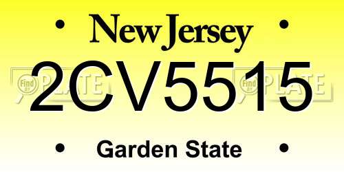 2CV5515 New Jersey License Plate