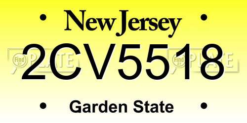 2CV5518 New Jersey License Plate