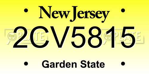2CV5815 New Jersey License Plate