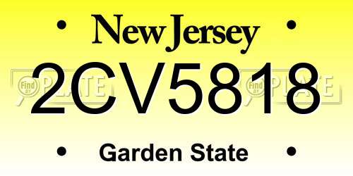 2CV5818 New Jersey License Plate