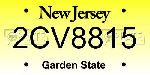 2CV8815 New Jersey License Plate