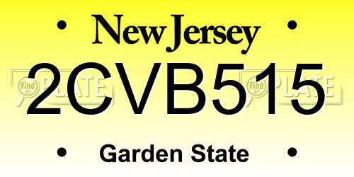 2CVB515 New Jersey License Plate