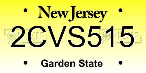 2CVS515 New Jersey License Plate