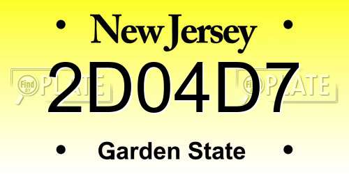 2D04D7 New Jersey License Plate
