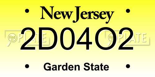 2D04O2 New Jersey License Plate