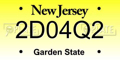 2D04Q2 New Jersey License Plate