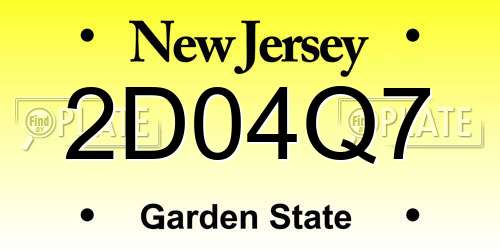2D04Q7 New Jersey License Plate