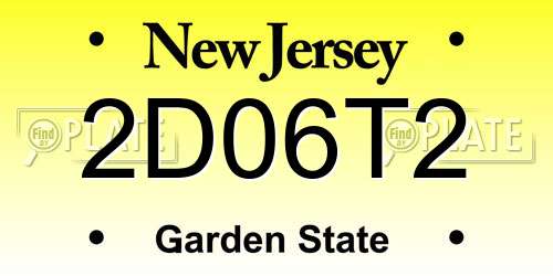 2D06T2 New Jersey License Plate