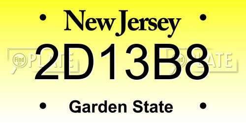 2D13B8 New Jersey License Plate