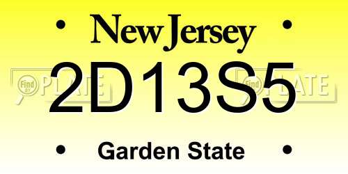 2D13S5 New Jersey License Plate