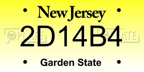 2D14B4 New Jersey License Plate