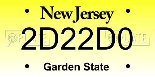 2D22D0 New Jersey License Plate