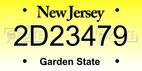 2D23479 New Jersey License Plate