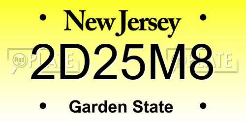 2D25M8 New Jersey License Plate