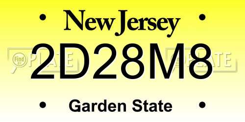 2D28M8 New Jersey License Plate