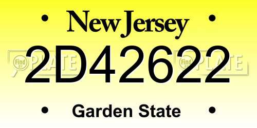 2D42622 New Jersey License Plate