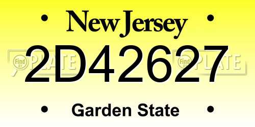 2D42627 New Jersey License Plate